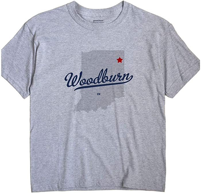 GreatCitees Woodburn Indiana T-Shirt MAP