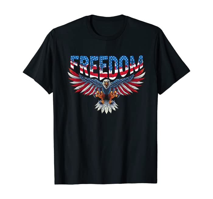 Freedom Eagle Shirt 4th Of July American Flag Patriotic T-Shirt