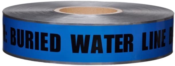 Swanson Tool Co DETB21005 2 inch x 1000 Foot 5 Mil DETECTABLE Safety Tape"Caution Buried Water Line Below" Blue/Black Print