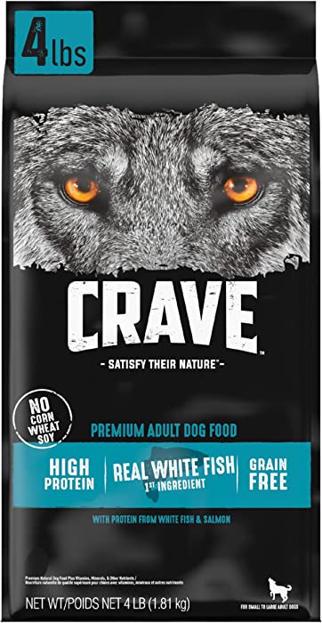 CRAVE Grain Free Adult High Protein Natural Dry Dog Food with Protein from Salmon and Ocean Fish, 4 lb. Bag
