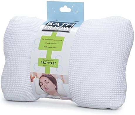 Luxurious Soft Cloth Bath Pillow with Suction Cups, Quick Drying Mesh Soft & Steady Ergonomic Bathtub Cushion for Neck, Head & Shoulders With Quilted Air Mesh for Breathable Comfort Ultimate bathing