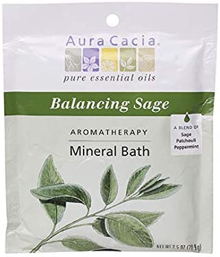 Aura Cacia Balancing Sage Aromatherapy Mineral Bath | 2.5 oz. Packet