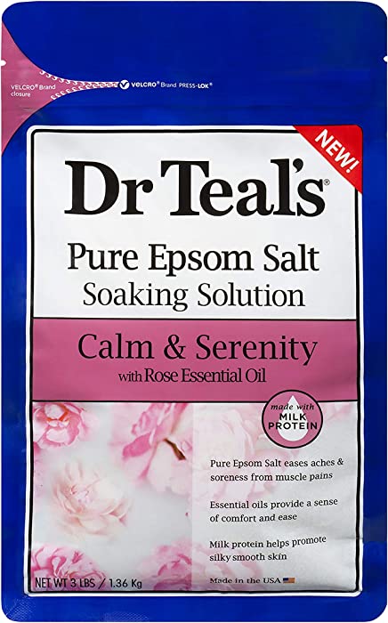 Pure Epsom Teal's Salt Soak, Calm & Serenity Rose, 3 Lbs