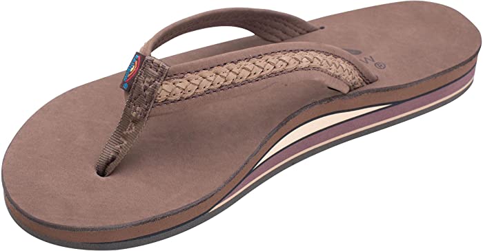 Rainbow Sandals The Willow - Double Layer Arch Support Premier Leather with Inset Double Braided 3/4” Medium Strap
