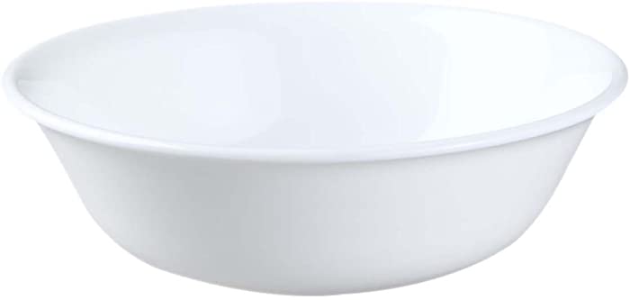 Corelle 10 oz Vitrelle Glass Winter Frost White Dessert Bowl, Pack of 6