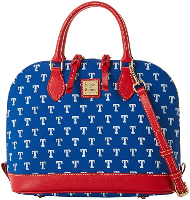 Dooney & Bourke Texas Rangers Zip Zip Satchel Bag Shoulder Purse, Blue & Red