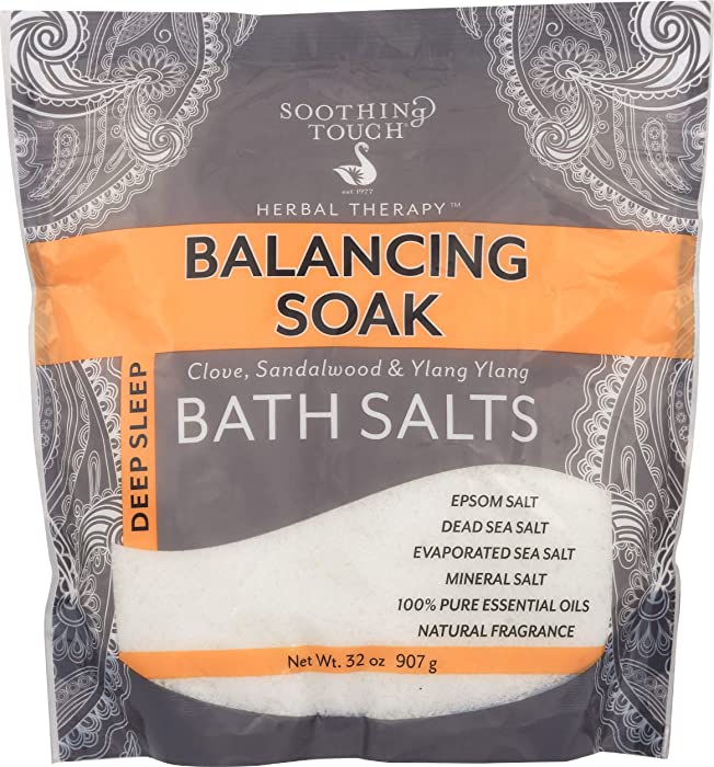 Soothing Touch Deep Sleep Bath Salts Balancing Soak Clove Sandalwood & Ylang, 32 Oz