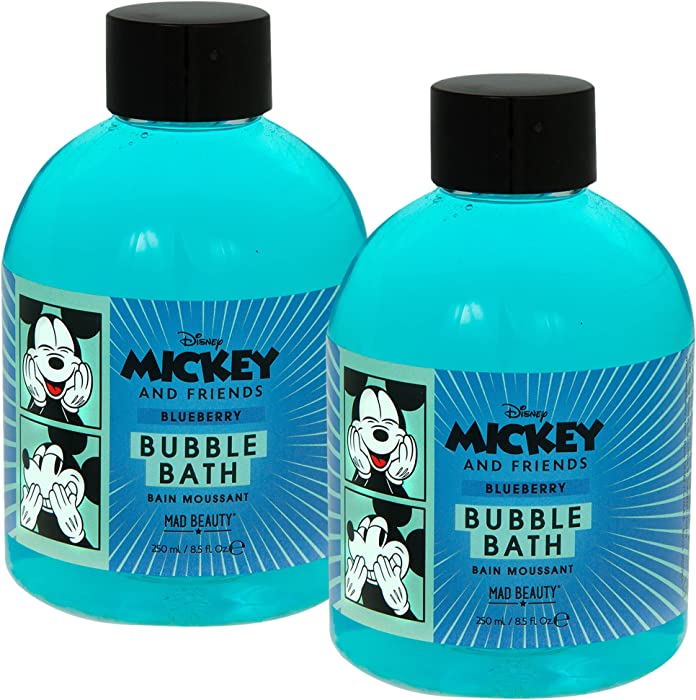 MAD Beauty 2 Count Mickey Blueberry Bubble Bath from Disney & Friends | Each Bottle is 8.5 oz Spa Skincare Gift, Ounce