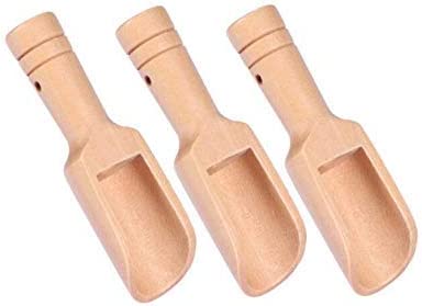 Alikeke 12 PCS Mini Wooden Scoops for Bath Salts Essential 75X25X19mm