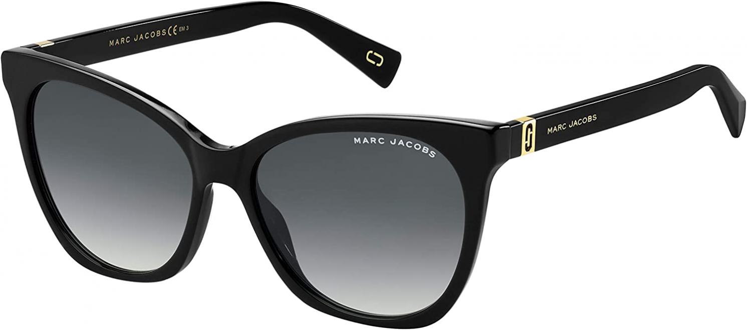 Marc Jacobs Women's Marc 336/S Cat Eye Sunglasses, Black/Gray Shaded, 56mm, 16mm