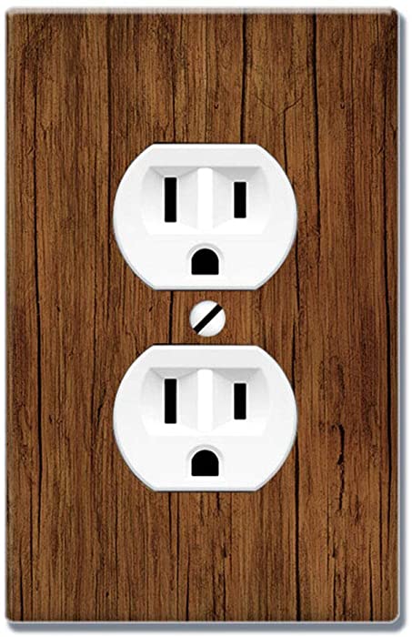 WIRESTER Duplex Outlet Cover Wall Plate/Switch Plate - Red Brown Wood