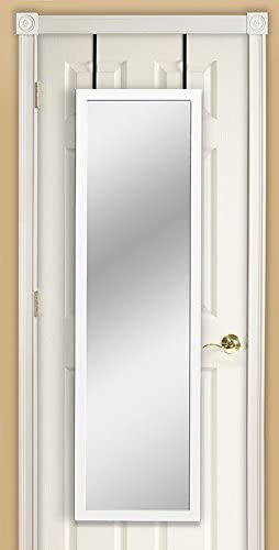 Mirrotek Over The Door Mirror, White, 13.7" x 48"