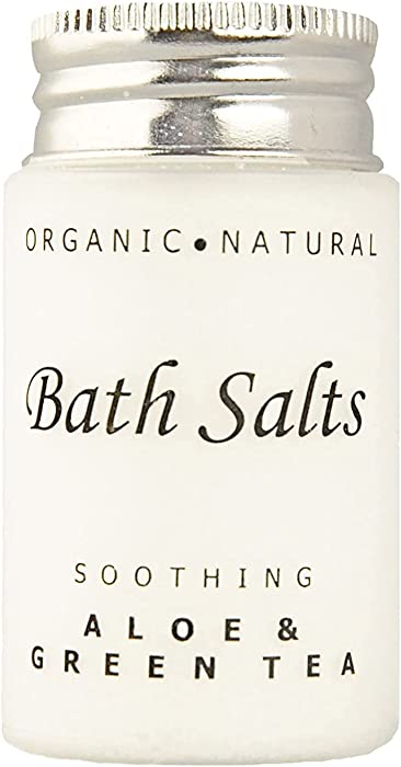 Soothing Aloe and Green Tea Bath Salts | 1.2 oz. Single Use Hospitality/Travel Size Jar | (Case of 50)