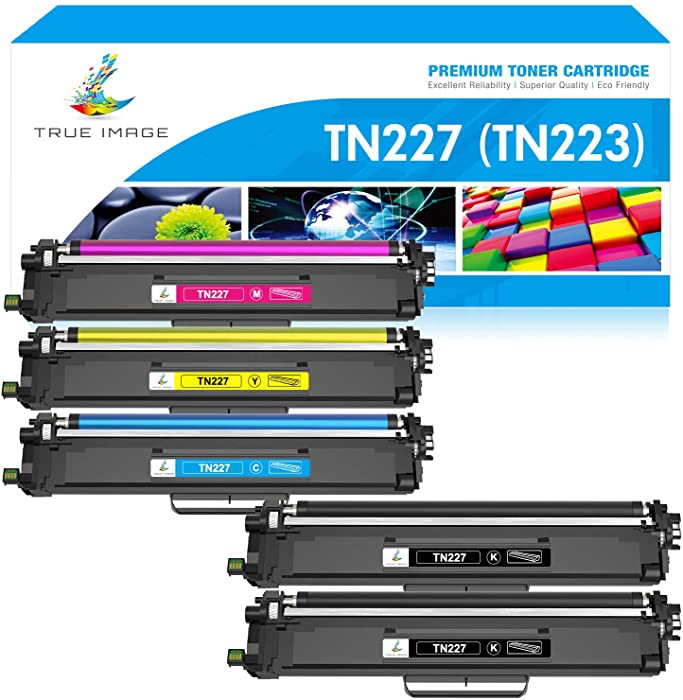 TRUE IMAGE Compatible Toner Cartridge Replacement for Brother TN227 TN-227 TN-227BK TN223 TN-223 for HL-L3210CW HL-L3290CDW MFC-L3750CDW MFC-L3710CW HL-L3230CDW L3270CDW MFC-L3770CDW Printer (5-Pack)