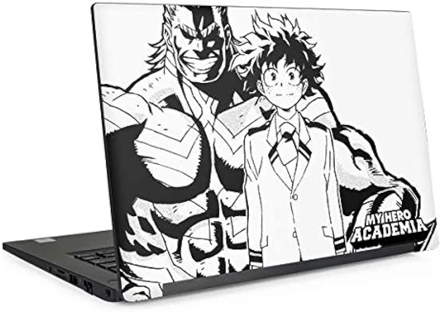 Skinit Decal Laptop Skin Compatible with Latitude E6410 - Officially Licensed My Hero Academia All Might and Deku Black and White Design