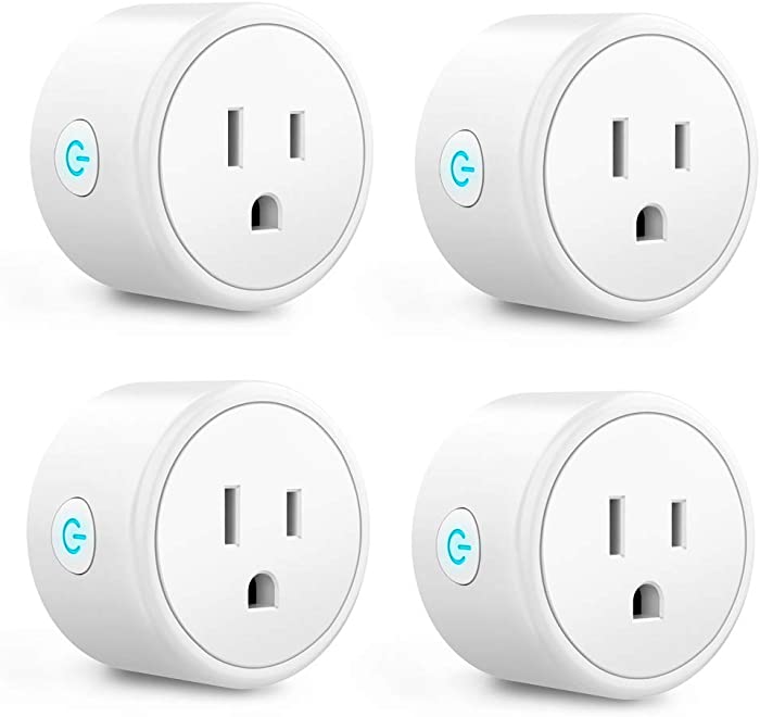 Aoycocr Alexa Smart Plugs - Mini Bluetooth WIFI Smart Socket Switch Works With Alexa Echo Google Home, Remote Control Smart Outlet with Timer Function, No Hub Required, ETL/FCC Listed 4 Pack