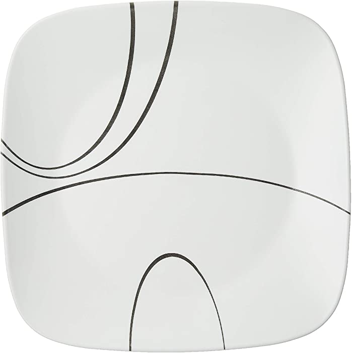 Corelle Square Simple Lines 10-1/2-Inch Plate Set (6-Piece),White