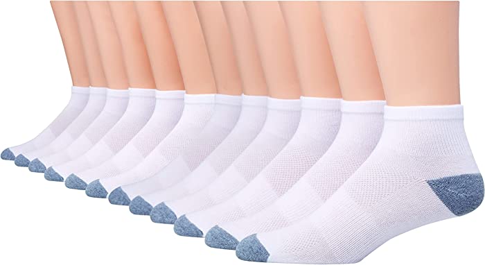 Hanes Men's X-Temp Lightweight Ankle Socks (Pack of 12 Pairs)