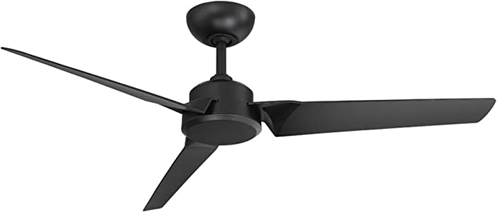 Roboto Indoor and Outdoor 3-Blade Smart Ceiling Fan 52in Matte Black with Remote Control works with Alexa, Google Assistant, Samsung Smart Things, and iOS or Android App
