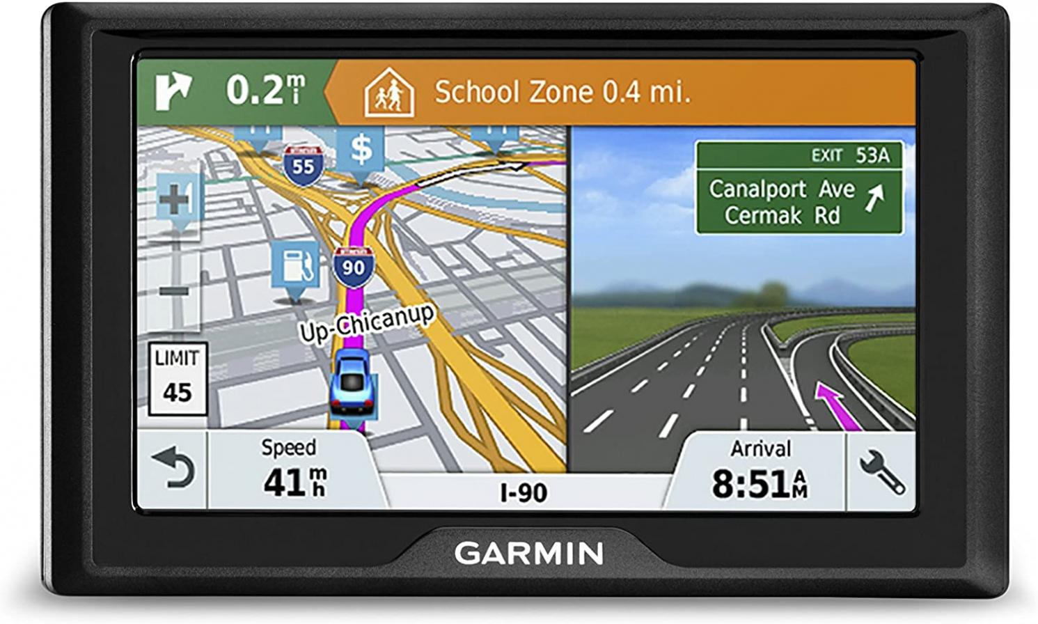 Garmin Drive 51 USA+CAN LMT-S GPS Navigator System with Lifetime Maps, Live Traffic and Live Parking, Driver Alerts, Direct Access, TripAdvisor and Foursquare data