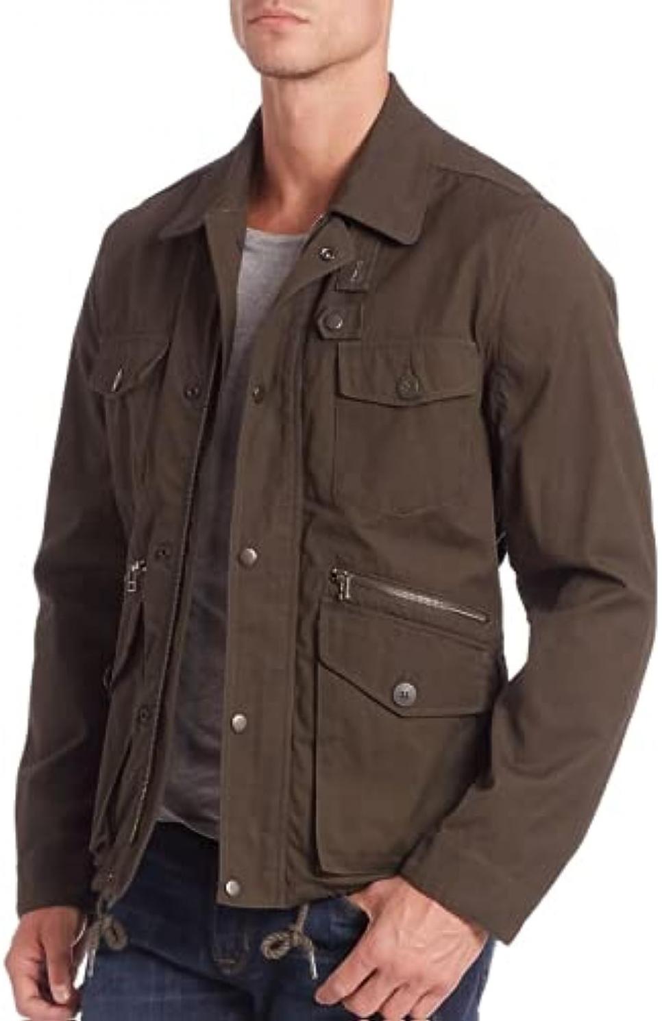SAKS FIFTH AVENUE Modern Hunting Jacket in Olive Size Large