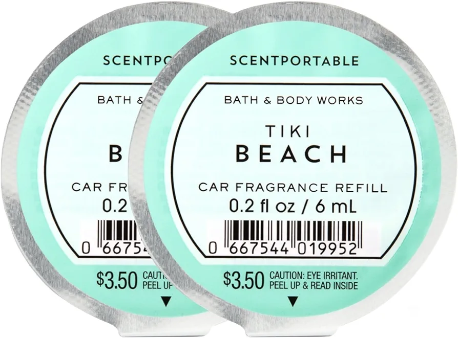Bath and Body Works Scentportable Fragrance Refill Tiki Beach. 2 Set.