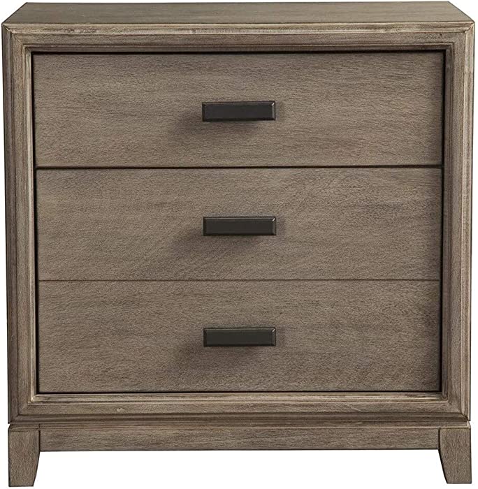 Alpine Furniture Camilla 2 Drawer Heavy Duty Sturdy Wood Bed Side Chest Bedroom Dorm End Table Storage Nightstand, Antique Gray
