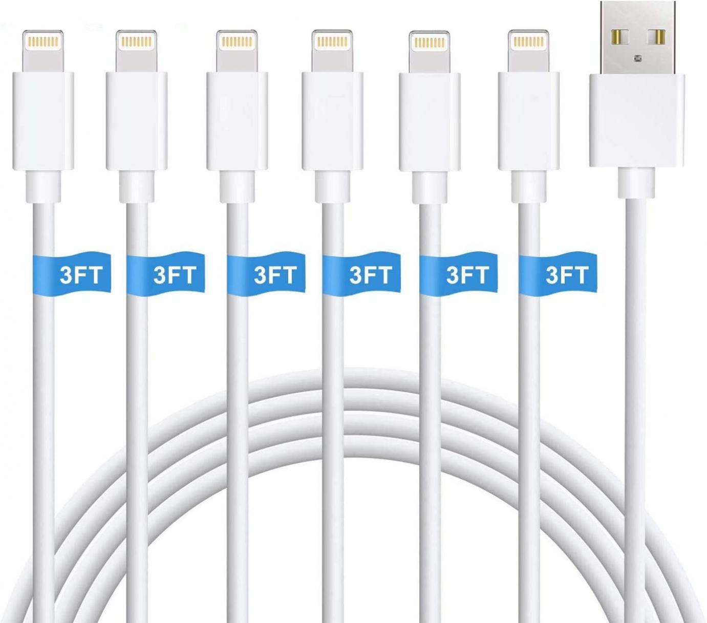 iPhone Charger, 6Pack 3FT Lightning Cable Sundix iPhone Charger Cable Charging Cord Compatible iPhone 14/13/12/12Pro/12ProMax/11/11Pro/11Pro MAX/XS/XS MAX/XR/X/8/8Plus/7/7Plus and More