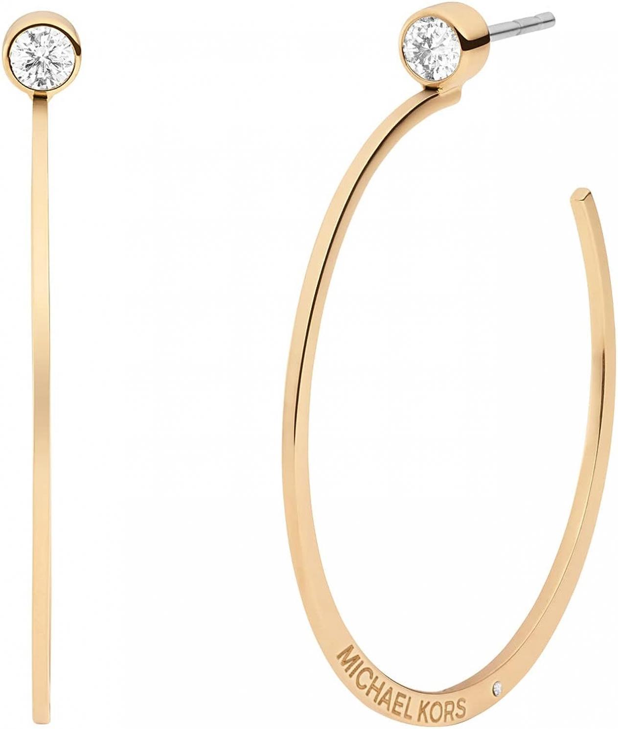 Michael Kors Women's Silver, Rose Gold & Gold Hoop Earrings