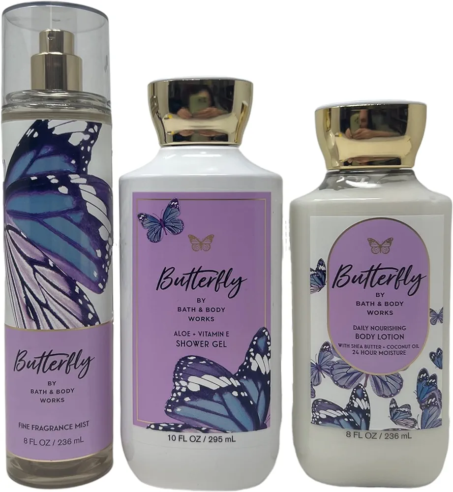 Bath & Body Works Butterfly - Trio - Shower Gel, Fine Fragrance Mist and Body Lotion