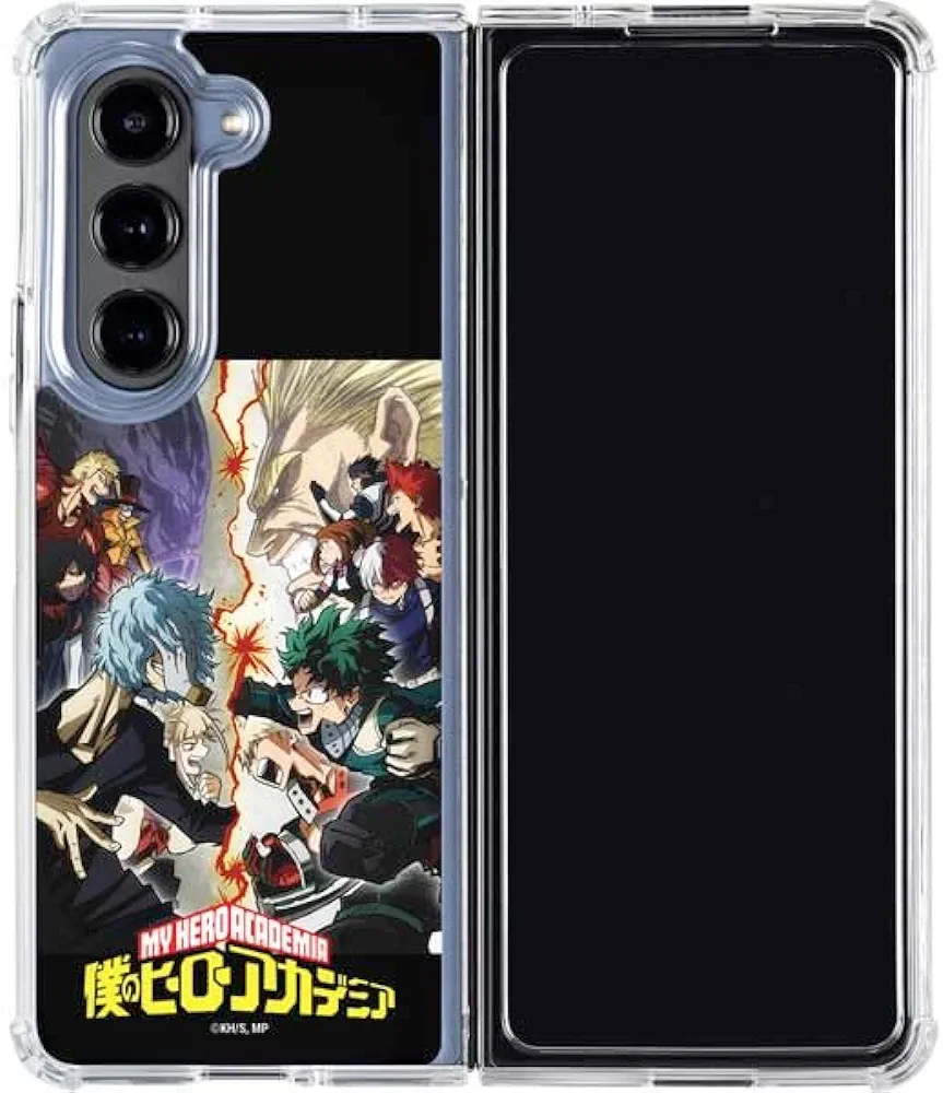 Skinit Clear Phone Case Compatible with Galaxy Z Fold5 5G - Officially Licensed My Hero Academia Battle Design