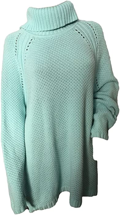TALBOTS Blue Seed Stitch Turtleneck Mock Sweater Pullover Size 3 X