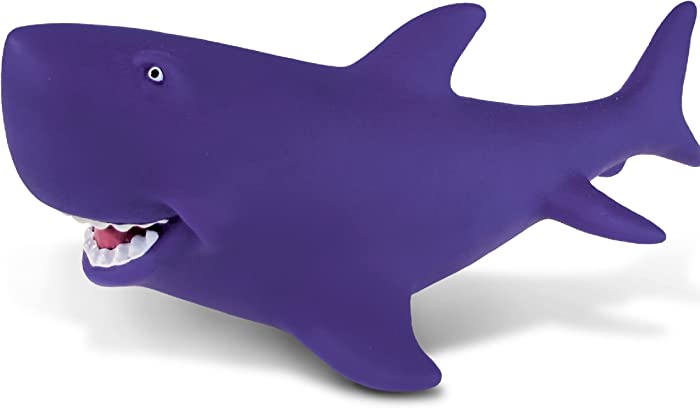 DolliBu Shark Bath Buddy Squirter - Floating Purple Shark Rubber Bath Toy, Fun Water Squirting Bathtime Play For Toddlers, Cute & Soft Sea Life Animal Toy For The Bathtub, Beach, & Pool for Girls & Bo