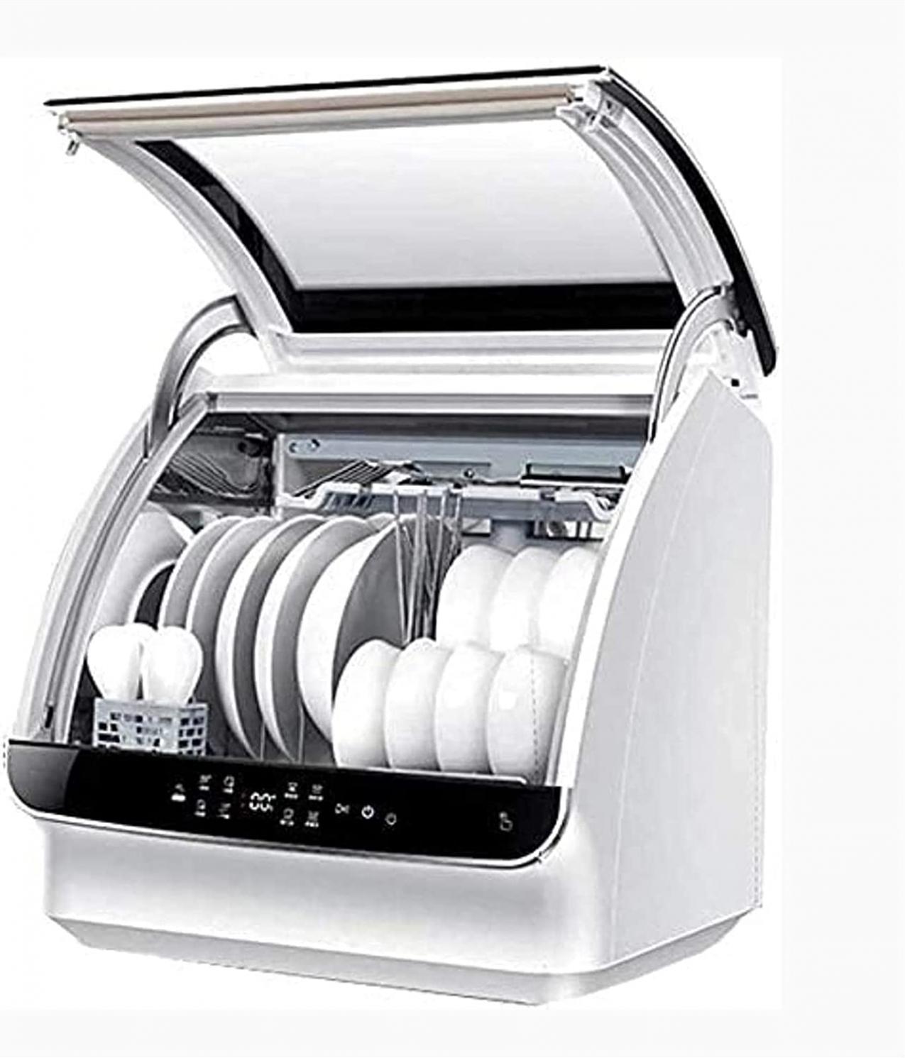 GATASE Countertop Dishwasher, Portable Compact Dishwasher with 4 Washing Programs, Anti-Leakage, Fruit & Vegetable Soaking with Basket, for Small Apartments, Dorms and RVs