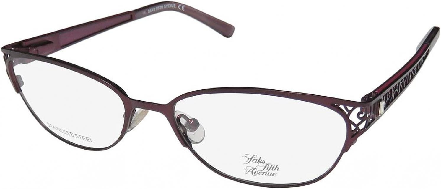 Saks Fifth Avenue 272 Womens/Ladies Cat Eye Full-rim Flexible Hinges Elegant Beautiful Eyeglasses/Eyeglass Frame
