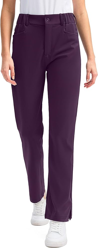 SANTINY Women's Golf Pants with 5 Pockets High Waisted Quick Dry Stretch Pants for Women Travel Work Casual