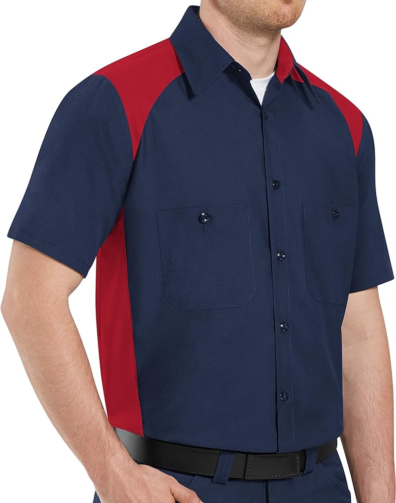 Red Kap Men's Motorsports Shirt, Short Sleeve