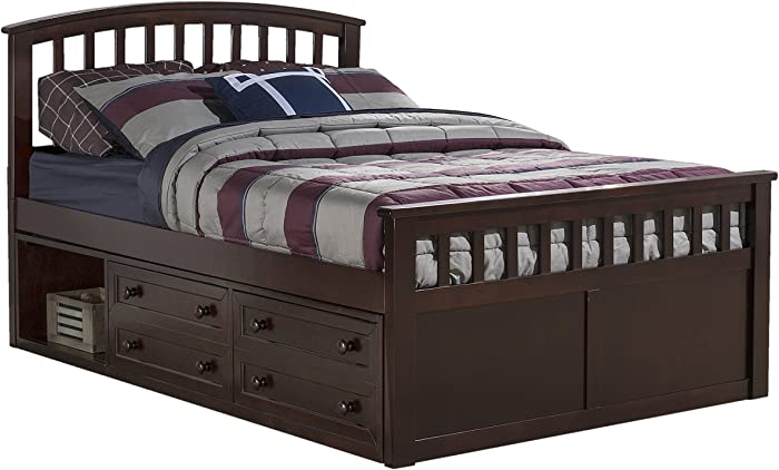 Hillsdale Furniture Hillsdale Bed with One Storage Unit, Full, Chocolate