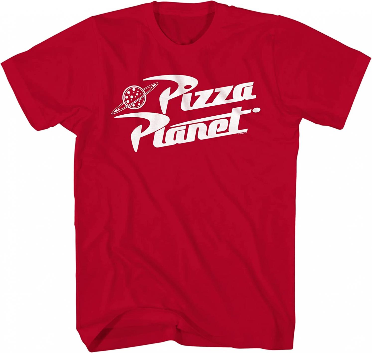 Disney Pixar Toy Story Pizza Planet Boys Youth Humor Funny Tee T-Shirt(Red,Medium)