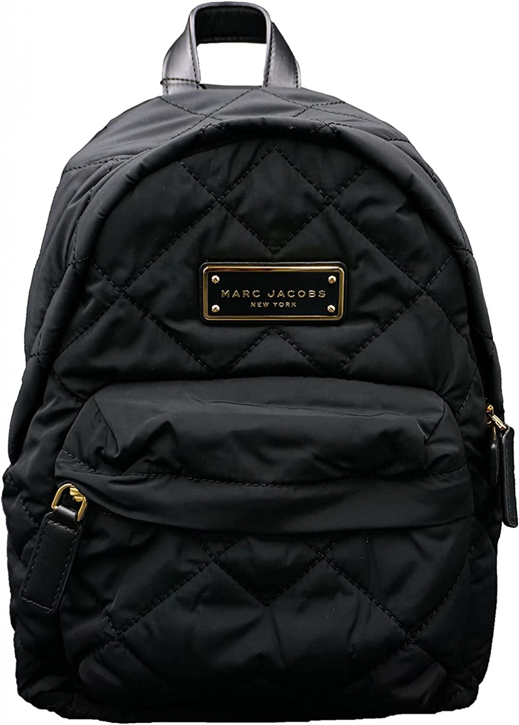 Marc Jacobs M0016679 Black/Gold Hardware Women's Quilted Nylon Mini Backpack