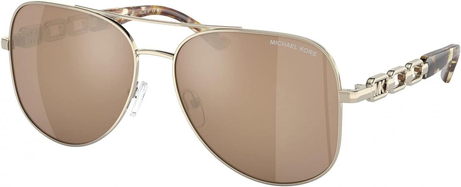 Michael Kors MK1121-10147P Sunglasses LIGHT GOLD w/GOLD MIRROR 58mm