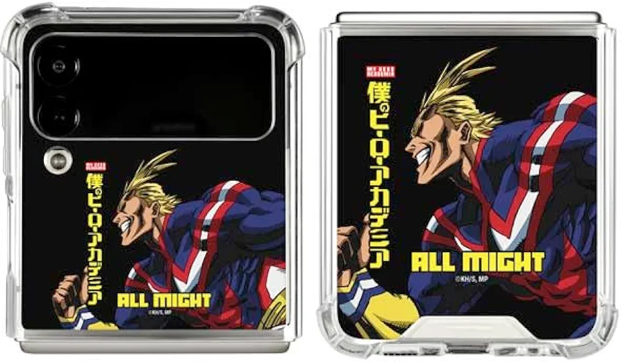 Skinit Clear Phone Case Compatible with Galaxy Z Flip4 5G - Officially Licensed My Hero Academia All Might Ready for Battle Design