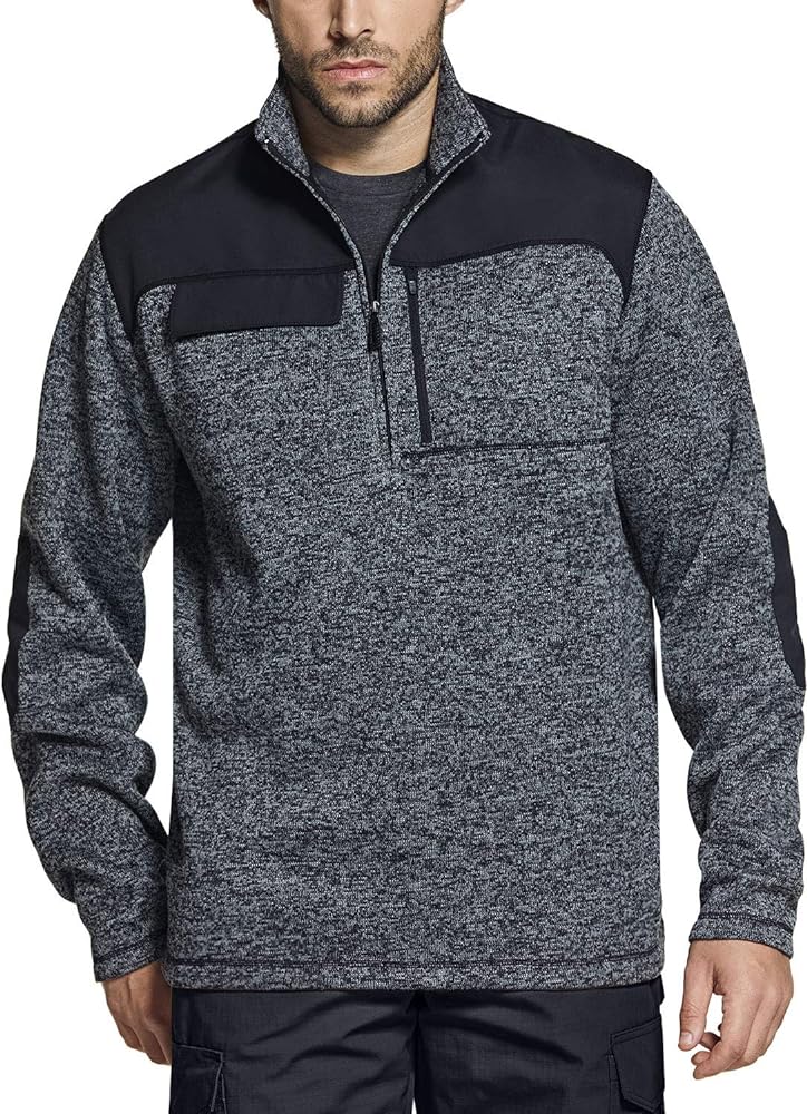CQR Men's Thermal Fleece Half Zip Pullover, Winter Outdoor Warm Sweater, Lightweight Long Sleeve Sweatshirt