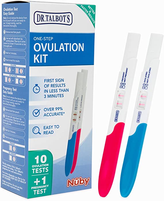 Dr. Talbot's 10-Pack One-Step Ovulation Kit with Bonus Early Detection Pregnancy Test Individually Sealed, Black
