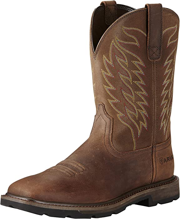 ARIAT mens Groundbreaker Square Safety Toe Western Work Boot, Brown, 11.5 US