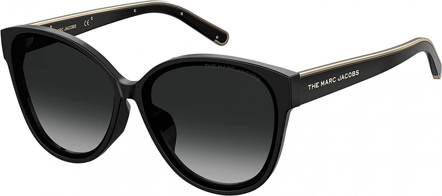 Marc Jacobs Women's Marc 452/F/S Square Sunglasses, Black/Gray Shaded, 61mm, 13mm
