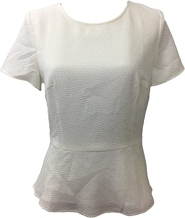 TALBOTS PELPUM Ivory TOP Blouse Shirt Size 2