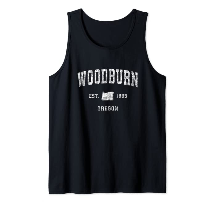 Woodburn Oregon OR Vintage Athletic Sports Design Tank Top
