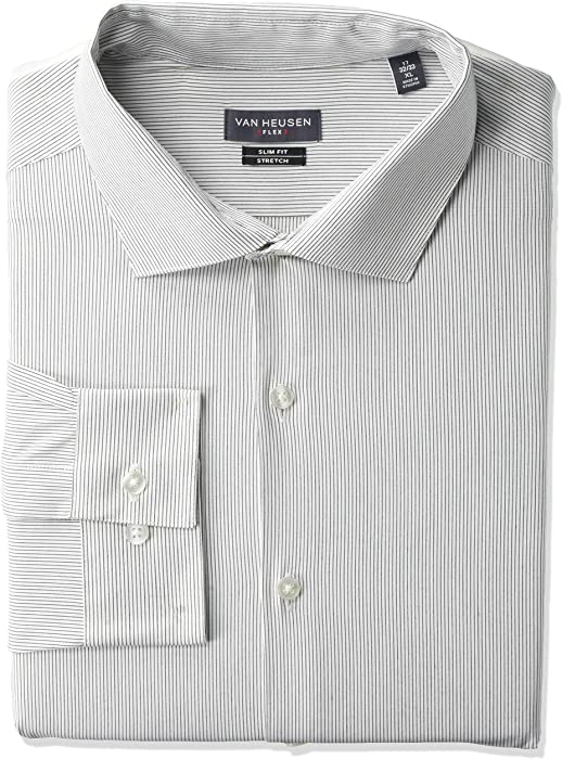 Van Heusen Men's Dress Shirt Flex Collar Slim Fit Stretch Stripe