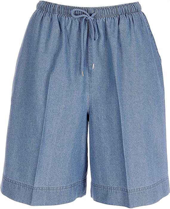 Coral Bay Womens The Everyday Denim Pull On Shorts